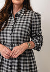 Kaffe Elna Gingham Long Sleeve Shirt Dress, Black