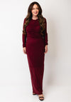 Kaffe Chai Roughed Mesh Long Sleeve Dress, Wine