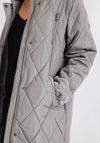 Kaffe Lindsay Quilted Long Coat, Grey