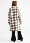 Kaffe Elena Checked Teddy Coat, Beige and Grey