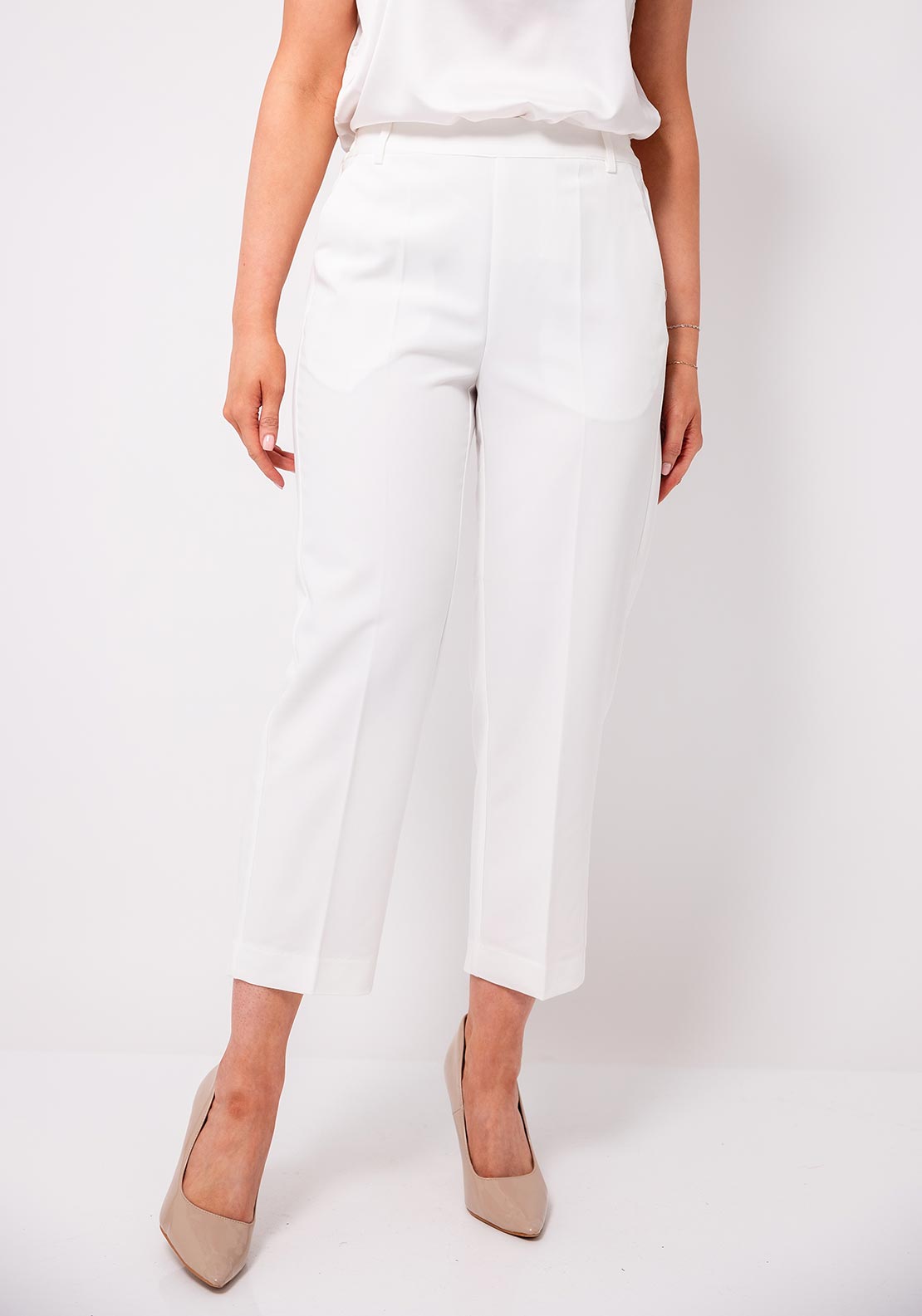 KAFFE Kasakura Cropped Trousers, Chalk White
