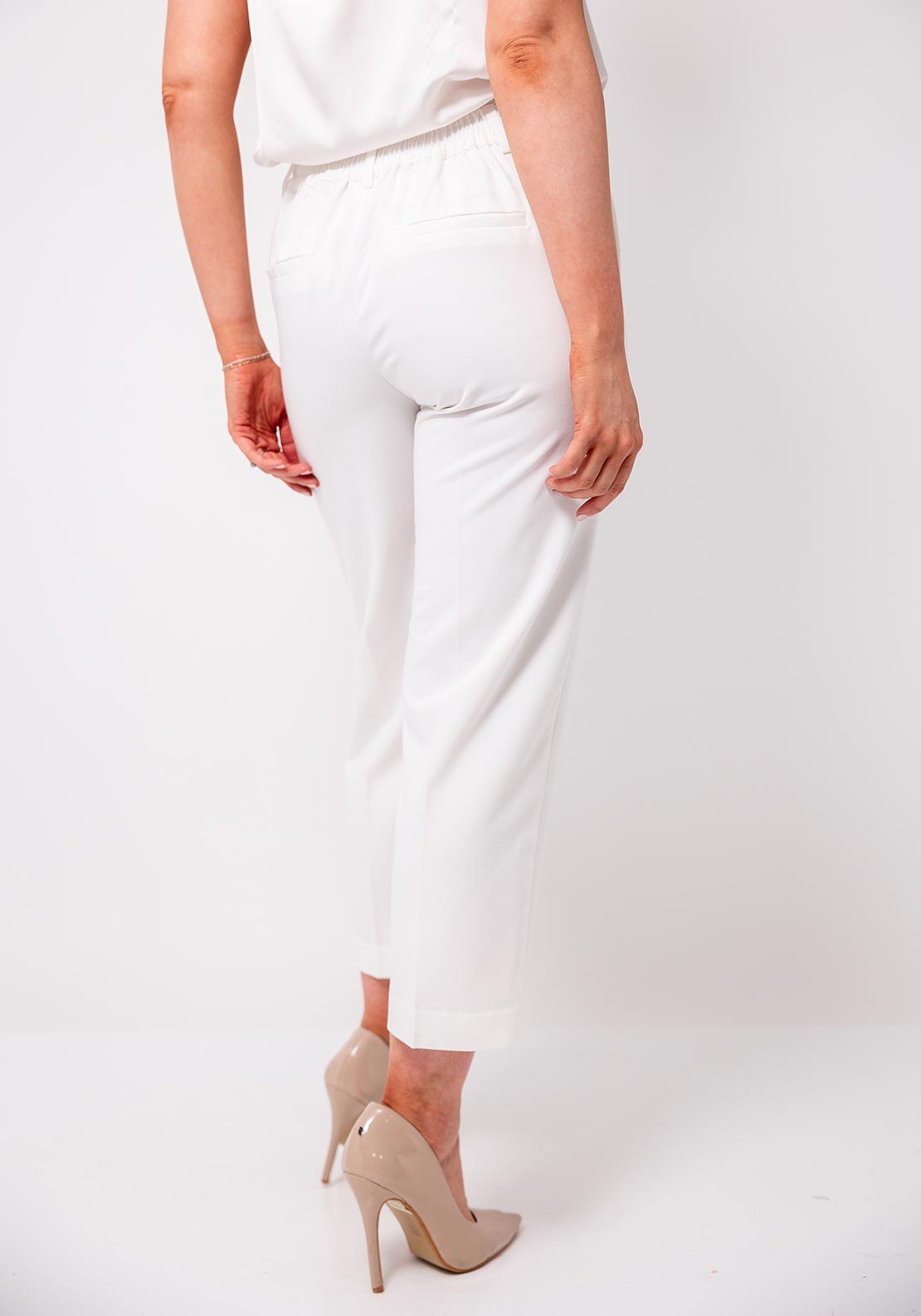 KAFFE Kasakura Cropped Trousers, Chalk White