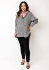 Kaffe Marianne Oversized Striped Bow Detail Shirt, Grey