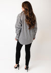 Kaffe Marianne Oversized Striped Bow Detail Shirt, Grey