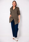 Kaffe Naya Longline Tunic Shirt, Khaki