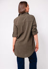 Kaffe Naya Longline Tunic Shirt, Khaki