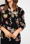 KAFFE Pollie Lightweight Floral Blouse, Black