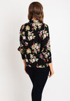KAFFE Pollie Lightweight Floral Blouse, Black