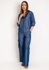 Kaffe Leonara V- Neck Blouse, Chambray Blue
