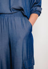 Kaffe Leonara V- Neck Blouse, Chambray Blue