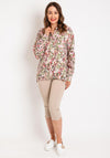 KAFFE Johanna Dip Hem Floral Blouse, Red Petit Fleur