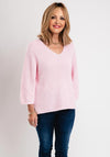 KAFFE Kamerian V-Neck Knit Pullover Jumper, Pink
