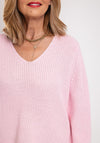 KAFFE Kamerian V-Neck Knit Pullover Jumper, Pink