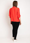 Kaffe Dahila Shirred Neckline Blouse, Cayenne