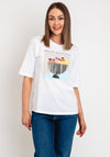 Kaffe Mira Fruit Bowl Graphic Print T-Shirt, White