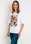 Kaffe Mira Orange Graphic Print T-Shirt, White