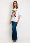 Kaffe Mira Orange Graphic Print T-Shirt, White