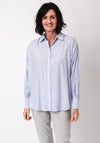 Kaffe Milena Striped Embellished Shirt, Blue