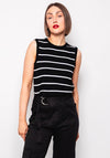 Kaffe Lizza Striped Sweater Vest, Black and White