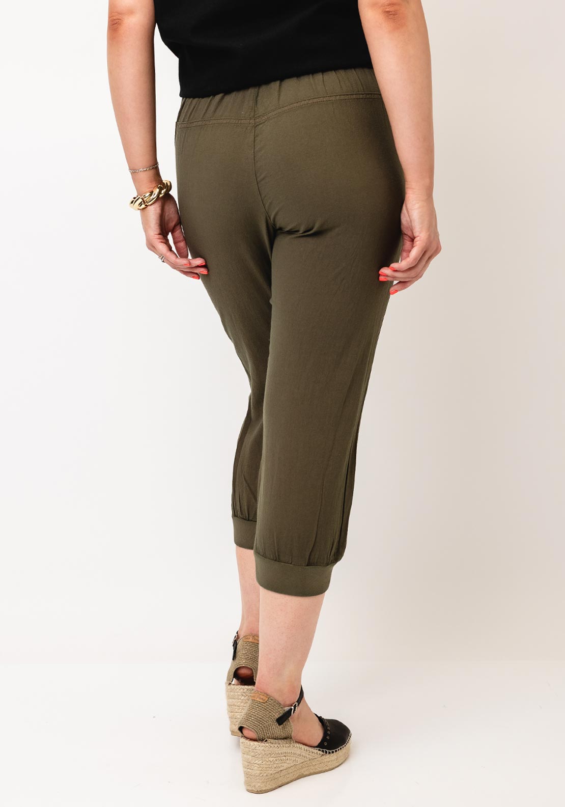 Kaffe Naya Capri Trousers, Green