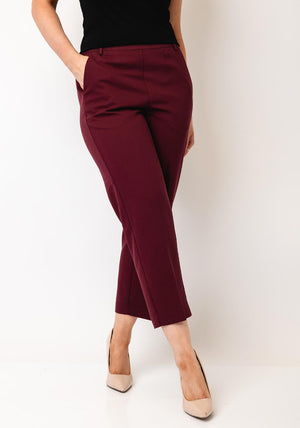 KAFFE Sakura Cropped Trousers, Windsor Wine