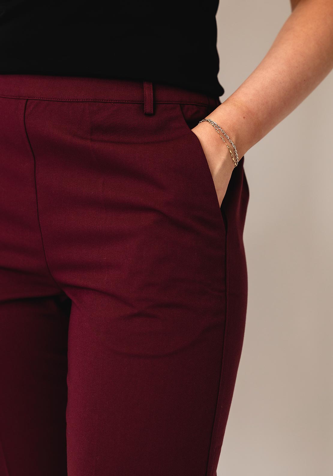 KAFFE Sakura Cropped Trousers, Windsor Wine