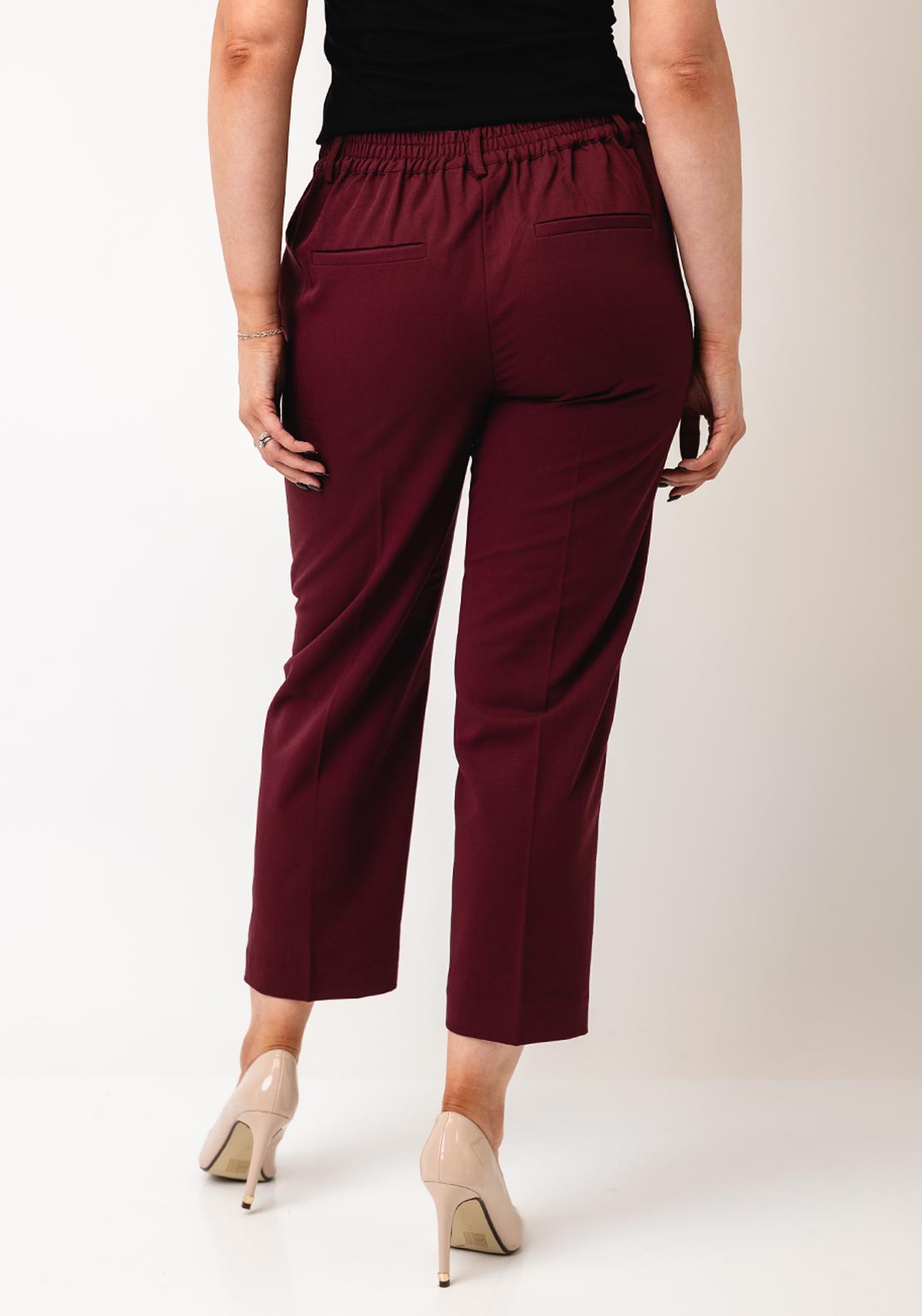 KAFFE Sakura Cropped Trousers, Windsor Wine
