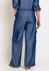 Kaffe Leonara Utility Style Wide Leg Trousers, Chambray Blue