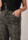 Kaffe Leonandra Animal Print, Wide Leg Trousers, Black