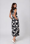 Kameya Cut-Out Back Abstract Print Maxi Dress, Black