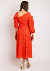 Kameya Tie Sleeve Midi Dress, Orange