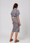 Kameya Ciricle Print A-line Midi Shirt Dress, Indigo
