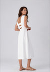 Kameya Floral Embossed A-Line Maxi Dress, Ecru