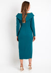 Kameya Cross-Over Bodice Midi Dress, Green