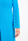 Kameya Button Flare Sleeve Midi Dress, Blue