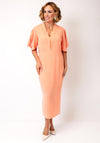 Kameya V Neck Cowl Back Pencil Dress, Orange