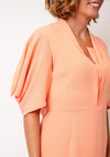 Kameya V Neck Cowl Back Pencil Dress, Orange