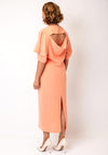 Kameya V Neck Cowl Back Pencil Dress, Orange