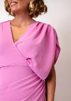 Kameya Wrap Draped Panel Dress, Pink
