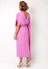Kameya Wrap Draped Panel Dress, Pink
