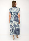 Kameya Pleated Animal Printed Midi Dress, Blue