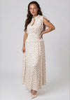 Kameya Dalmatian Print Peplum Long Dress, Cream