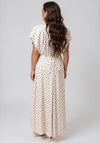 Kameya Dalmatian Print Peplum Long Dress, Cream