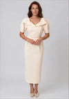 Kameya Puff Sleeve Pencil Dress, Cream
