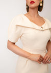 Kameya Puff Sleeve Pencil Dress, Cream