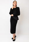 Kameya Fan Pleated Panel Pencil Dress, Black