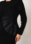 Kameya Fan Pleated Panel Pencil Dress, Black