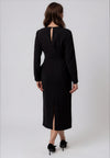 Kameya Fan Pleated Panel Pencil Dress, Black