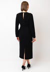 Kameya Fan Pleated Panel Pencil Dress, Black