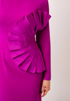 Kameya Fan Pleated Panel Pencil Dress, Purple
